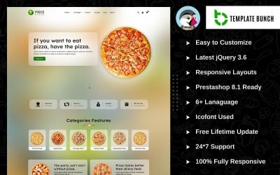 Piece Pizza — адаптивная тема Prestashop для электронной коммерции