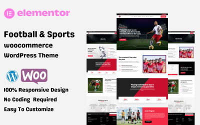 Tema de WordPress Elementor WooCommerce para fútbol y deportes