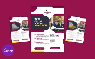 Designvorlage für einen Online-Flyer zur Schulzulassung