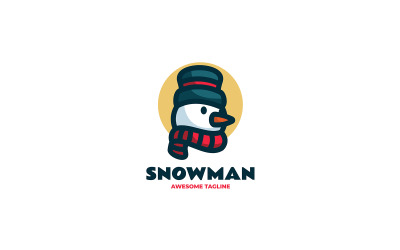 Logo de dessin animé de mascotte de bonhomme de neige 3