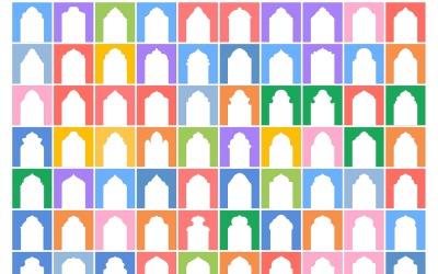 Islamic Arch Design Glyph Inverted Set 100 - 2