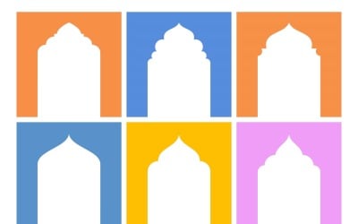 Islamic Arch Design Glyph Inverted Set 6 - 14