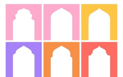 Islamic Arch Design Glyph Inverted Set 6 - 15