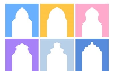 Islamic Arch Design Glyph Inverted Set 6 - 16