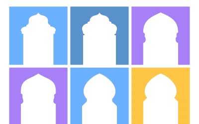 Islamic Arch Design Glyph Inverted Set 6 - 19