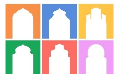 Islamic Arch Design Glyph Inverted Set 6 - 1