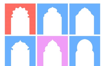 Islamic Arch Design Glyph Inverted Set 6 - 24