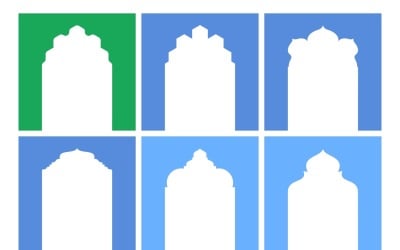 Islamic Arch Design Glyph Inverted Set 6 - 26
