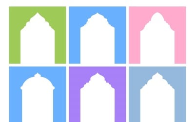 Islamic Arch Design Glyph Inverted Set 6 - 28