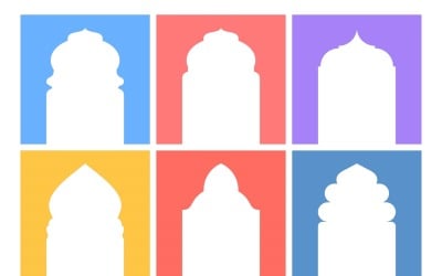 Islamic Arch Design Glyph Inverted Set 6 - 2