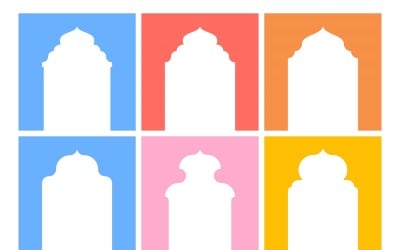 Islamic Arch Design Glyph Inverted Set 6 - 30