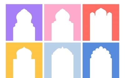 Islamic Arch Design Glyph Inverted Set 6 - 32