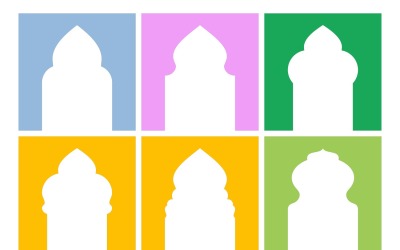 Conjunto invertido de glifo de design de arco islâmico 6 - 33