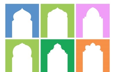 Islamic Arch Design Glyph Inverted Set 6 - 34