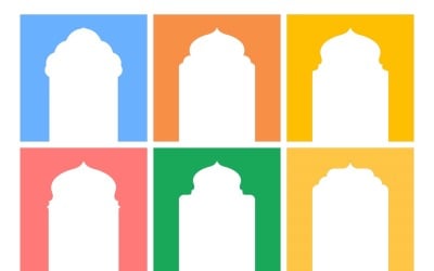 Islamic Arch Design Glyph Inverted Set 6 - 7