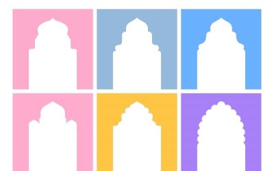 Islamic Arch Design Glyph Inverted Set 6 - 8