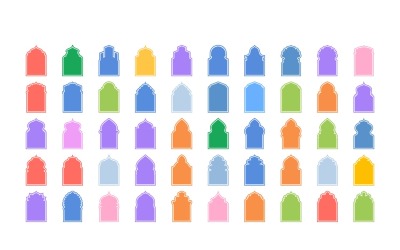 Islamic Arch Design Glyph with outline Set 50 - 1