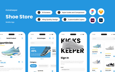 Application mobile KicksKeeper - Magasin de chaussures