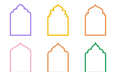 Islamic Arch Design félkövér vonal készlet 6-14
