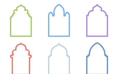 Islamic Arch Design Bold Line Set 6 - 6