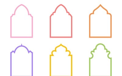 Islamic Arch Design Bold Line Set 6 - 7