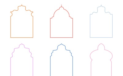 Set di linee sottili con design ad arco islamico 6 - 11
