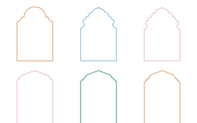 Set di linee sottili con design ad arco islamico 6 - 17