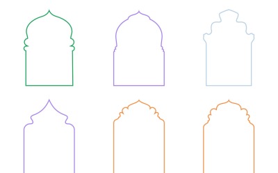 Islamic Arch Design vékony vonal készlet 6-18