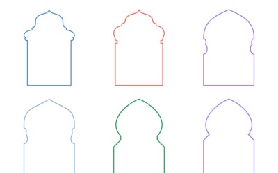 İslam Kemeri Tasarım İnce Çizgili Set 6 - 19