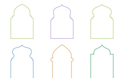 Islamic Arch Design Thin Line Set 6 - 25
