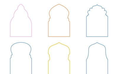 Set di linee sottili con design ad arco islamico 6 - 27