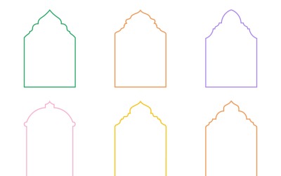Set di linee sottili con design ad arco islamico 6 - 28