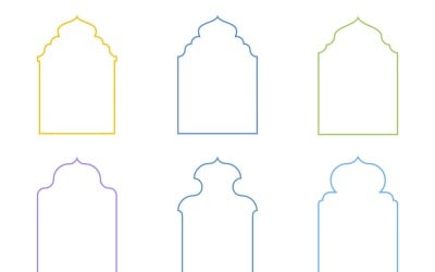 Islamic Arch Design Thin Line Set 6 - 30