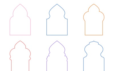 Islamic Arch Design Thin Line Set 6 - 33
