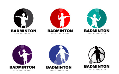Badminton-Logo Badmintonschläger-Design SportV2