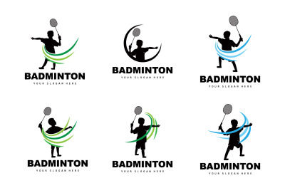 Badmintonlogo Badmintonracketontwerp SportV1
