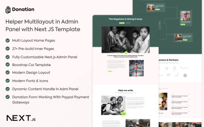Donation in Admin Panel with Next JS Template