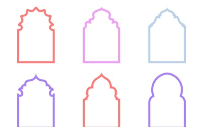 Set di linee in grassetto con design ad arco islamico 6 - 32
