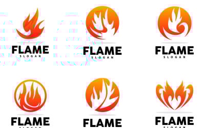 Logo Llama Roja Fuego Ardiente VectorV11