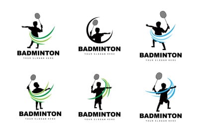 Логотип для бадминтона Дизайн ракетки для бадминтона SportV1