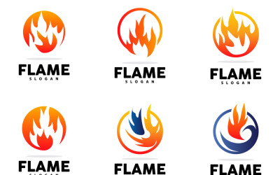 Logotipo de chama vermelha queimando fogo VectorV10