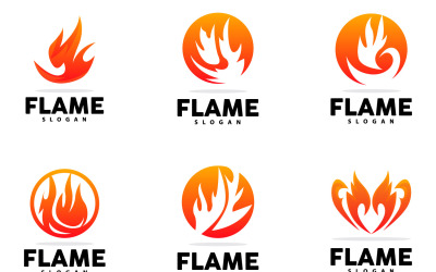 Logotipo de chama vermelha queimando fogo VectorV11