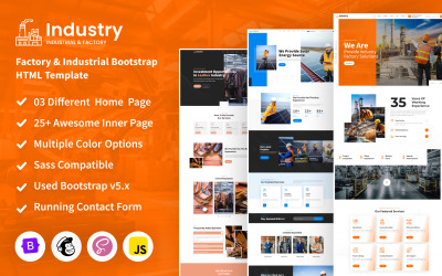 Промышленность — HTML-шаблон Factory &amp;amp; Industrial Bootstrap