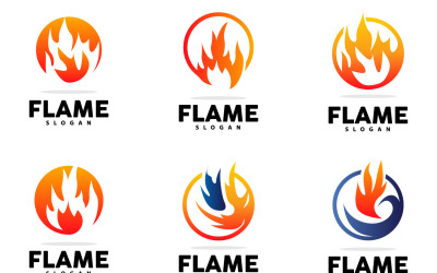 Red Flame Logo Burning Fire VectorV10