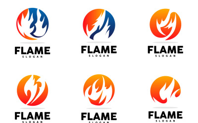 Red Flame Logo Burning Fire VectorV8
