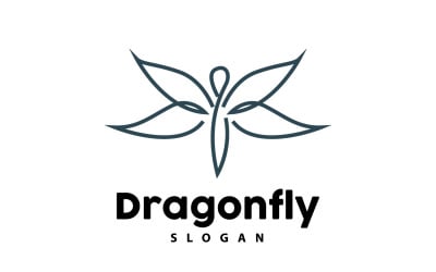 Dragonfly Logo Flying Animal Vector Minimalist DesignV13