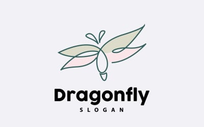 Dragonfly Logo Flying Animal Vector Minimalist DesignV3