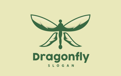 Dragonfly Logo Flying Animal Vector Minimalistic DesignV12