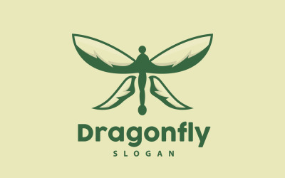 Dragonfly Logo Flying Animal Vector Minimalistisch DesignV12