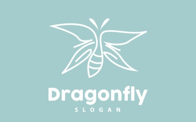 Dragonfly Logotyp Flying Animal Vector Minimalistisk DesignV8